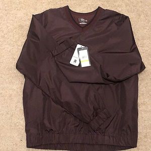 Burgundy V neck windbreaker